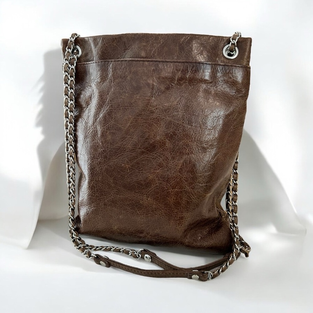 Vintage Hobo Convertible Leather & Chainlink Bag